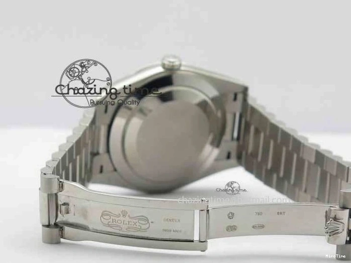 MiroTime 1218 Stylish Day Date 40mm SS BP Maker Best Edition Diamond Bezel Ice Blue Dial On SS Bracelet ETA 3699